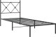vidaXL Metalowa rama łóżka z wezgłowiem, czarna, 75x190 cm 2