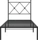 vidaXL Metalowa rama łóżka z wezgłowiem, czarna, 75x190 cm 4