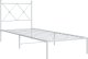 vidaXL Metalowa rama łóżka z wezgłowiem, biała, 75x190 cm 2