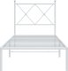 vidaXL Metalowa rama łóżka z wezgłowiem, biała, 75x190 cm 4