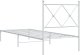 vidaXL Metalowa rama łóżka z wezgłowiem, biała, 75x190 cm 6