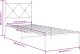 vidaXL Metalowa rama łóżka z wezgłowiem, biała, 75x190 cm 8