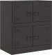 vidaXL vidaXL Szafka boczna, czarna, 67x39x73 cm, stal 2