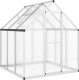 vidaXL vidaXL Szklarnia z ramą podstawy, srebrna, 169x169x195 cm, aluminium 2