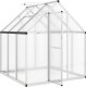 vidaXL vidaXL Szklarnia z ramą podstawy, srebrna, 169x169x195 cm, aluminium 6
