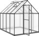 vidaXL vidaXL Szklarnia z ramą, antracytowa, 224x169x195 cm, aluminiowa 6