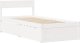 vidaXL Rama łóżka z szufladami, biała, 75x190 cm, lite drewno sosnowe 2