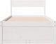 vidaXL Rama łóżka z szufladami, biała, 75x190 cm, lite drewno sosnowe 4