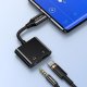 Adapter USB Usams USAMS AU15 Adapter USB-C - jack 3.5m DAC + USB-C PD60W czarny/black SJ598YPTC01 (US-SJ598) 2
