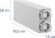 Royal Catering Podajnik dystrybutor do kubków jednorazowych z 2 dozownikami STAL 81 - 89 mm Podajnik dystrybutor do kubków jednorazowych z 2 dozownikami STAL 81 - 89 mm 3