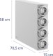 Royal Catering Podajnik dystrybutor do kubków jednorazowych z 4 dozownikami STAL 81 - 89 mm Podajnik dystrybutor do kubków jednorazowych z 4 dozownikami STAL 81 - 89 mm 4