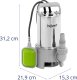 Hillvert Pompa zanurzeniowa zatapialna z wyłącznikiem pływakowym 259 l/min 550 W do 7 m Pompa zanurzeniowa zatapialna z wyłącznikiem pływakowym 259 l/min 550 W do 7 m 4