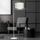 Lampa podłogowa Emibig Biało złota duża lampa stojąca pokojowa z abażurem 2