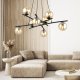 Lampa wisząca Emibig Elegancki żyrandol do salonu ze szklanymi kloszami - 4 kolory 2