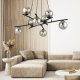 Lampa wisząca Emibig Elegancki żyrandol do salonu ze szklanymi kloszami - 4 kolory 4