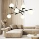Lampa wisząca Emibig Elegancki żyrandol do salonu ze szklanymi kloszami - 4 kolory 6