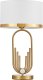 Lampka biurkowa Lumina Deco Elegancka lampka nocna złota z abażurem Glamour 1