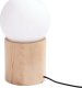 Lampa stołowa Sollux Lighting Drewniana lampa stołowa ze szklanym kloszem w kształcie kuli 1