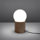 Lampa stołowa Sollux Lighting Drewniana lampa stołowa ze szklanym kloszem w kształcie kuli 1