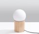 Lampa stołowa Sollux Lighting Drewniana lampa stołowa ze szklanym kloszem w kształcie kuli 5