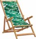 vidaXL vidaXL Składane krzesła plażowe 2 szt., wzór w liście tkanina i drewno 3