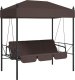 vidaXL vidaXL Huśtawka ogrodowa z baldachimem, kawowy brąz, stal 2