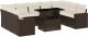 vidaXL 10-cz. zestaw mebli ogrodowych z poduszkami, brązowy polirattan 2