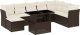 vidaXL 9-cz. zestaw mebli ogrodowych z poduszkami, brązowy, polirattan 2