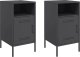 vidaXL vidaXL Szafki nocne, 2 szt., czarne, 36x39x68 cm, stal walcowana 2
