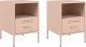 vidaXL vidaXL Szafki nocne, 2 szt., różowe, 36x39x50,5 cm, stal 2