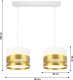 Lampa sufitowa Belis Lampa sufitowa MILO żyrandol biało-złoty 2 punktowy 2