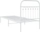 vidaXL Metalowa rama łóżka z wezgłowiem, biała, 75x190 cm 6
