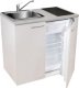 Kuchenka MPM Minikuchnia zestaw AGD 4w1 MPM SMK-03 płyta indukcyjna, lodówka, szafka i zlew inox 1