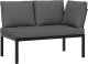 vidaXL vidaXL 3-cz. zestaw mebli do ogrodu, z poduszkami, czarne aluminium 2