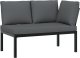 vidaXL vidaXL 3-cz. zestaw mebli do ogrodu, z poduszkami, czarne aluminium 2