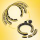 HMS HHM21 HULA HOP BLACK/YELLOW Z MAGNESAMI, WYPUSTKAMI TPE I OBCIĄŻNIKIEM + LICZNIK HMS 1