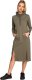 MOE M688 Sukienka midi z lampasami z logo - khaki (kolor khaki, rozmiar XL) 2