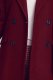 Nife Elegancki bordowy płaszcz dwurzędowy - PL06 (kolor bordo, rozmiar 40) 3