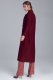 Nife Elegancki bordowy płaszcz dwurzędowy - PL06 (kolor bordo, rozmiar 40) 5