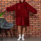 Froster Bluzair Koco Bluza Oversize z Kapturem Bordowa 4w1 8