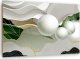 Feeby Obraz Deco Panel, Zielona abstrakcja z kulami 3D (Rozmiar 60x40) 1