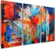 Feeby Obraz trzyczęściowy Deco Panel, Pomarańczowa abstrakcja ręcznie malowana (Rozmiar 120x80) 1