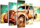 Feeby Obraz pięcioczęściowy Deco Panel, Zardzewiały samochód (Rozmiar 200x100) 1