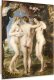Feeby Obraz Deco Panel, Trzy gracje - P. P. Rubens reprodukcja (Rozmiar 80x120) 1