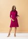 Stylove S346 Sukienka z wiązaniem przy szyi - śliwkowa (kolor plum, rozmiar XL) 2