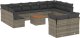 vidaXL 13-cz. zestaw mebli ogrodowych z poduszkami, szary, polirattan 2