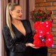 Springos Miś z płatków róż czerwony 40 cm rose bear z lampkami LED zimny biały UNIWERSALNY 11