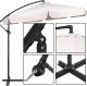 Springos Parasol ogrodowy na wysięgniku 350 cm składany z pokrowcem, na balkon, taras ecru UNIWERSALNY 18