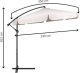 Springos Parasol ogrodowy na wysięgniku 350 cm składany z pokrowcem, na balkon, taras ecru UNIWERSALNY 24