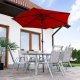 Springos Parasol ogrodowy składany 260 cm duży z korbą na balkon czerwony UNIWERSALNY 4